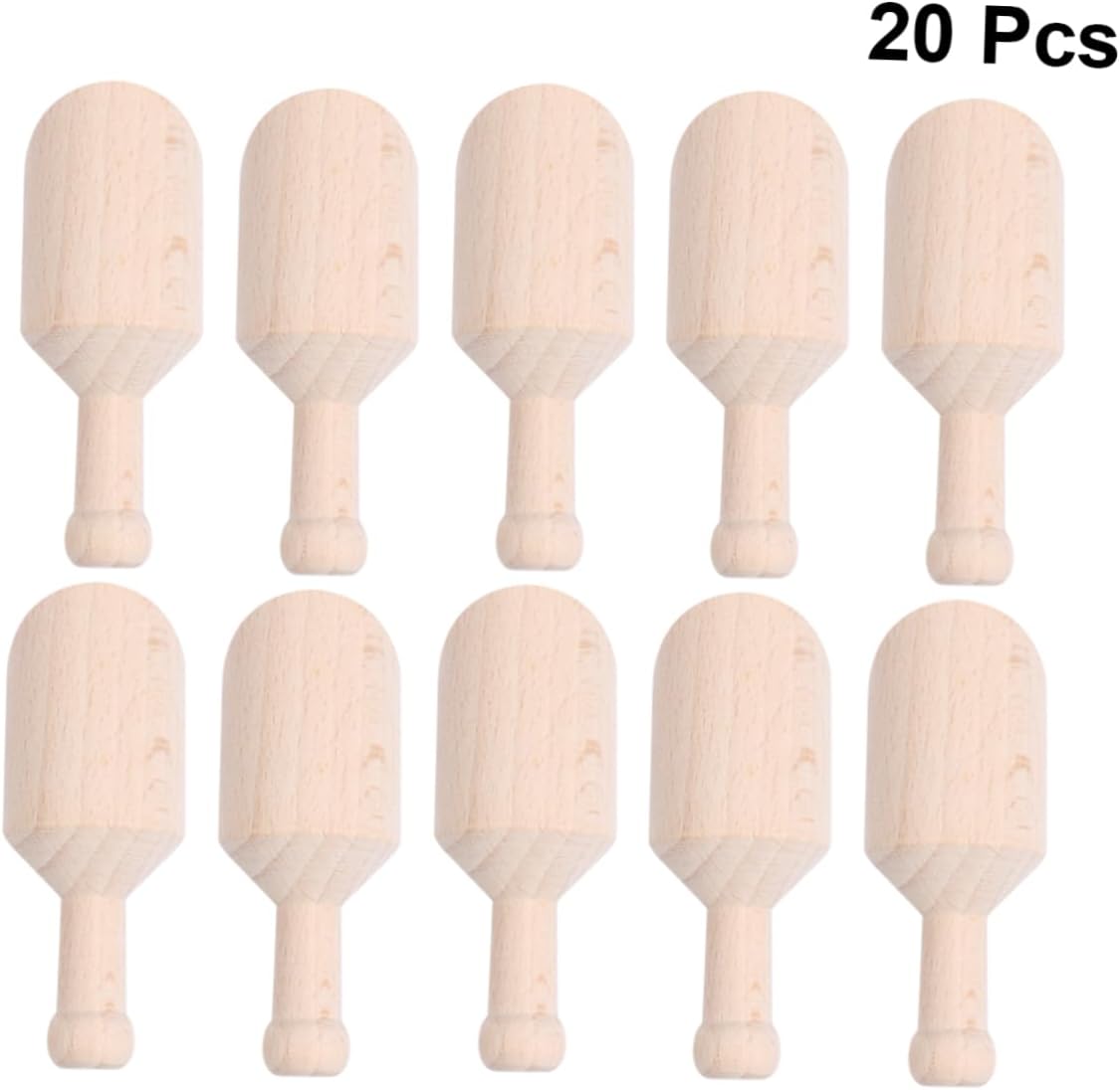 20pcs Wooden Tea Spoon Scoop Salt Shovels Flat Handle for Teaware for Scooping Tea