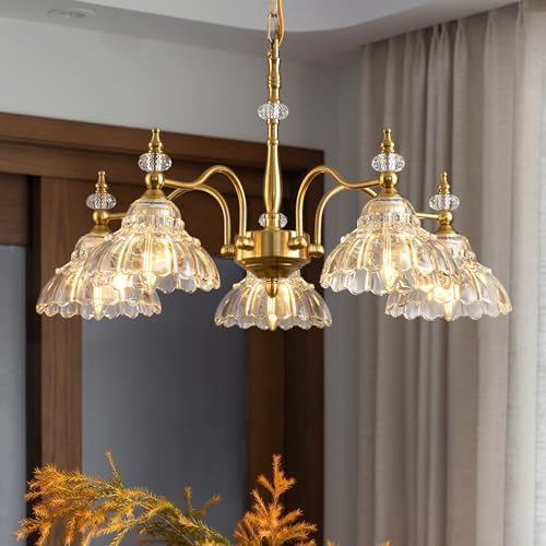 Vintage Black Crystal Chandelier - 6-Light, Iron Frame With K9 Crystals, Adjustable Chain, For Dining Room Or Farmhouse