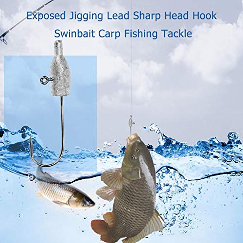 Ganchos de peixe limpos 5 pçs 2 g expostos chumbo afiado gancho de cabeça espinha de peixe carpa de