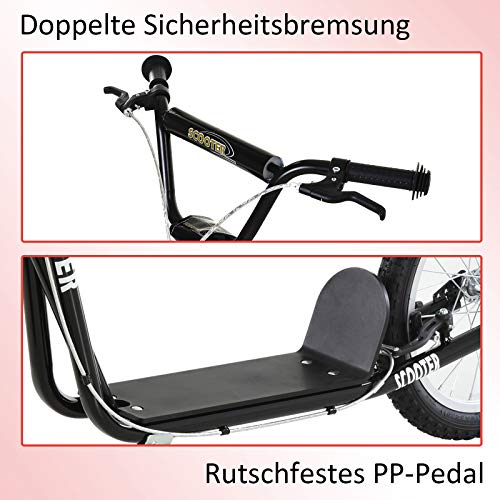 HOMCOM Kinderroller mit Luftreifen und Sicherheitsmerkmalen