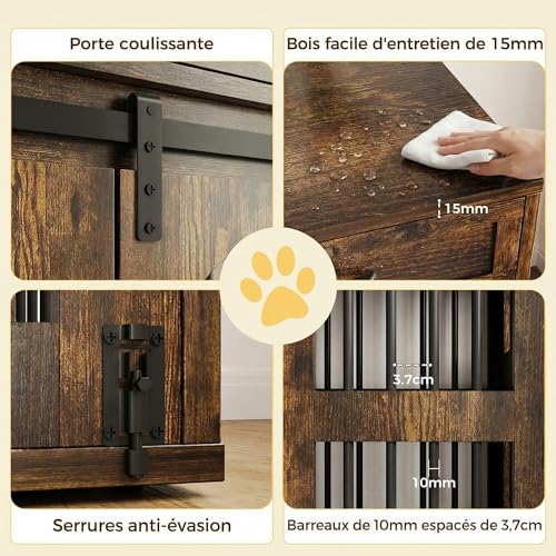 Meuble cage chien intérieur IRONCK pour intégrer la niche dans votre salon - 6
