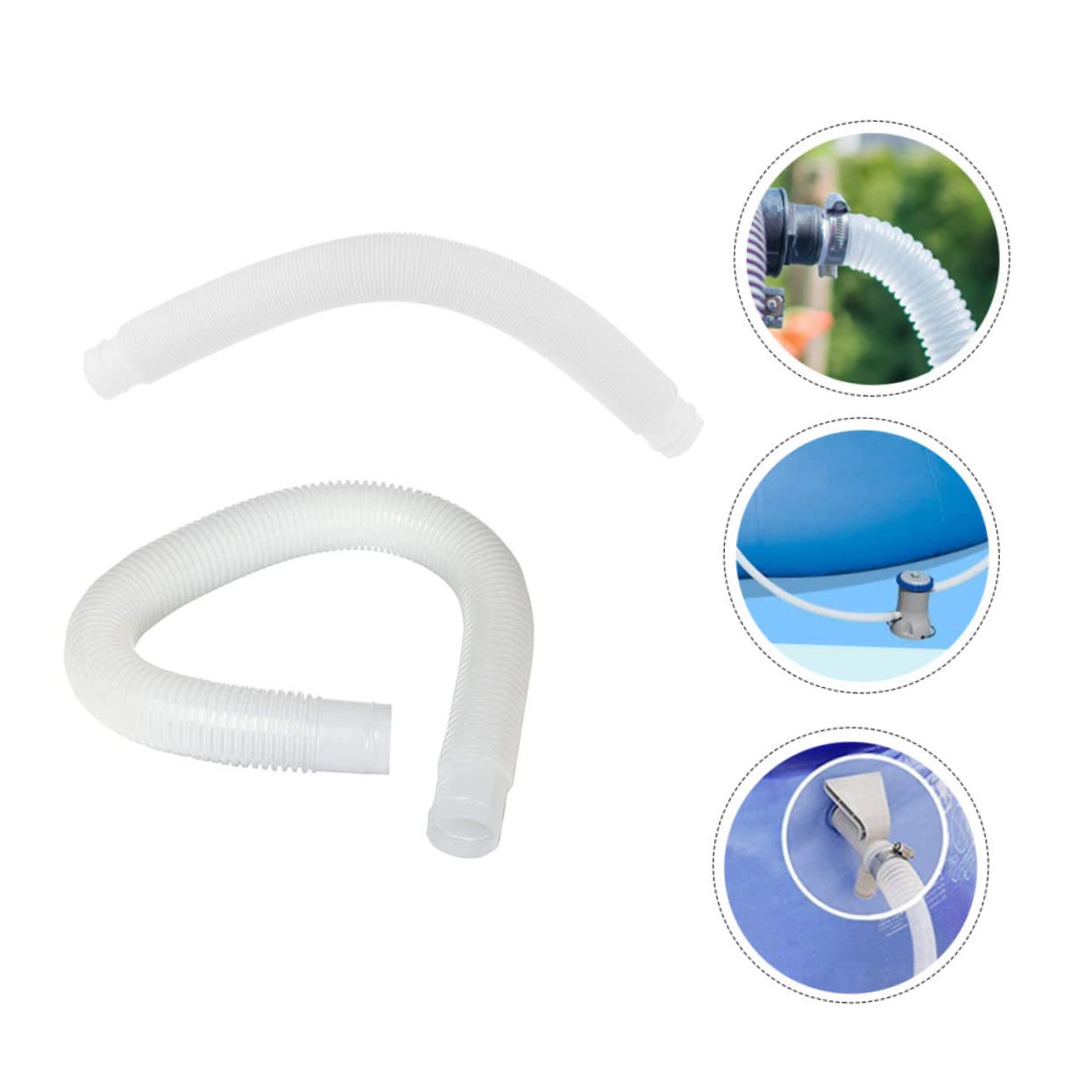 POPETPOP 2 piezas Manguera Flexible para Bomba y Filtro de Piscina de Repuesto Duradero y Adaptable con Material de Goma Resistente y Prevención de Fugas Accesorios Esenciales para