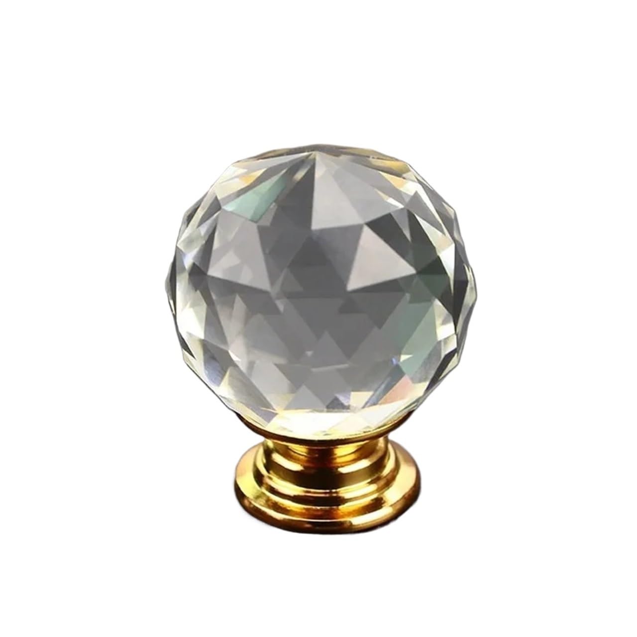 Cidegoo Gold Base 10Pcs Clear Glass Knobs Crystal Ball Drawer Pulls For Cabinet Wardrobe