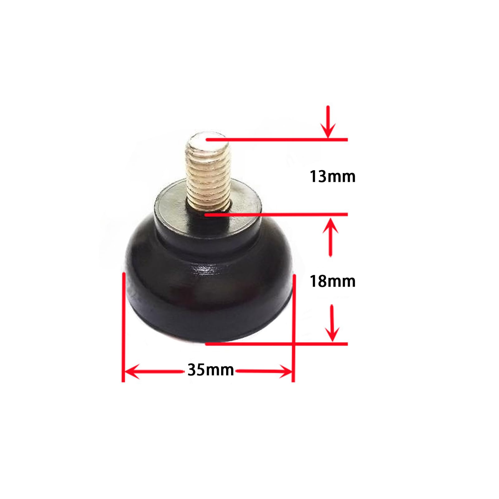 4 Piedini Gomma Regolabili M8 X 35mm - Antiscivolo, Antiumidità, Per Mobili Ed Elettrodomestici - Foto 7