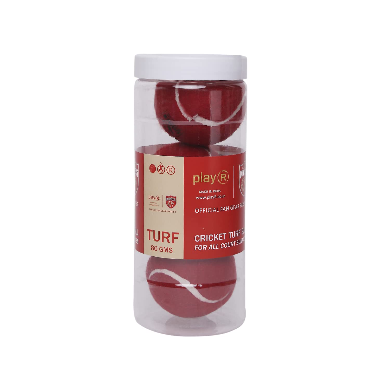 playR Punjab Kings Tennis Ball - Red (80 GMS) (Pack of 3) (B0C19QM274) Amazon Price History, Amazon Price Tracker
