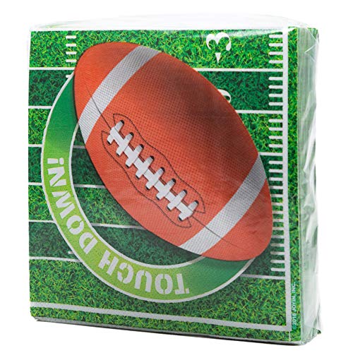 Joyin 144 Pcs Football Napkins Count Touchdown Football Game Day Themed Paper Napkins Football Party Supplies (6.5X6.5 Inches) #TOP7