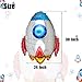 2 Pcs Rocket Shaped Big Mylar Foil Balloon Universe Space Theme Birthday Party Decorations