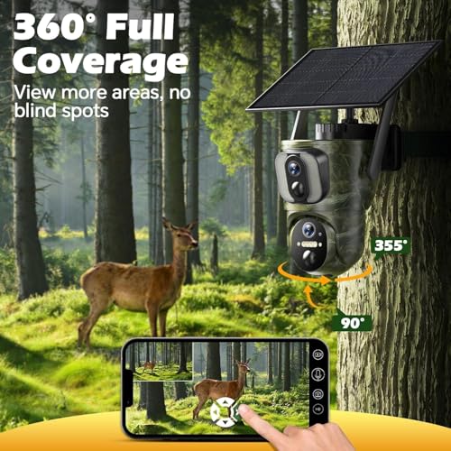VOOPEAK Solar Wildkamera 4K 48 MP, Wildkamera mit Bewegungsmelder Nachtsicht, Wildtierkamera...