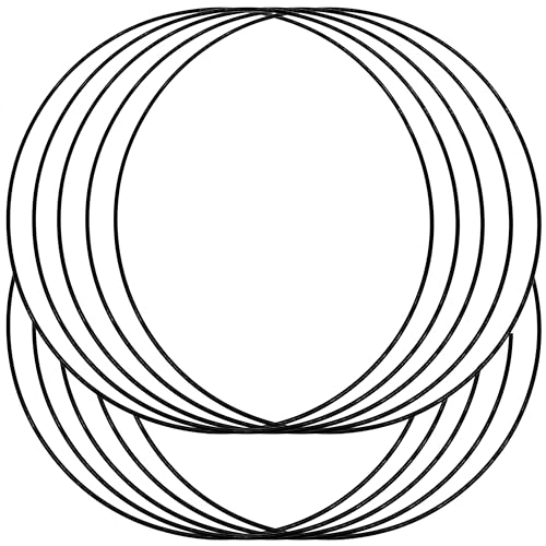 SILARLAIT 10 Stück Metallring Schwarz, 3mm 30cm Metallringe zum Basteln, Drahtringe zum Basteln für Wickeltechnik Traumfänger Floristik Hochzeitskranz Weihnachtsdekoration