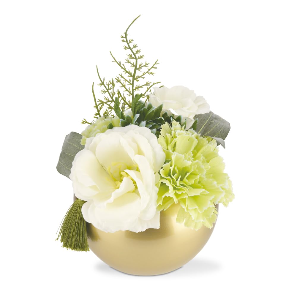 仏花　御供え花　造花　トルコキキョウアレンジ　フラワーガーデン 楽天市場】仏花 造花 上品なカサブランカと若草色トルコキキョウ