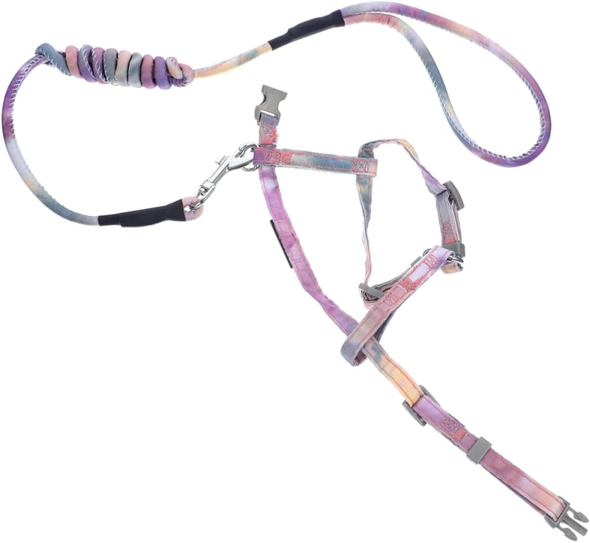 Adjustable Cat Harness and Leash for Walking Small Dogs and Cats Gradient Color, Lightweight Polyester and Nylon Material, Easy to Control Distance for Outdoor Use and Can Put