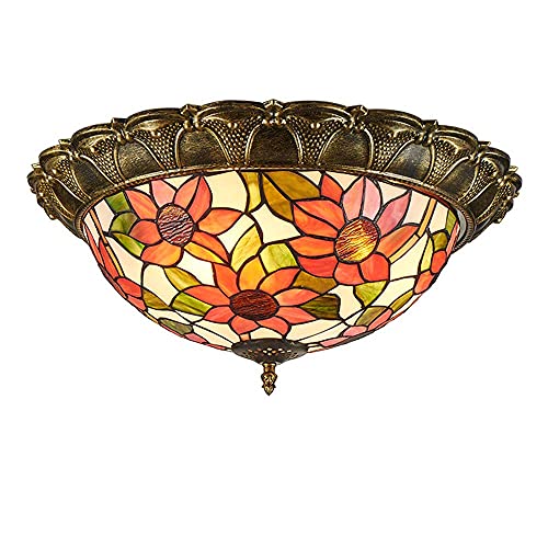 Plafonnier en verre taché d'art luminaire LED haut de gamme