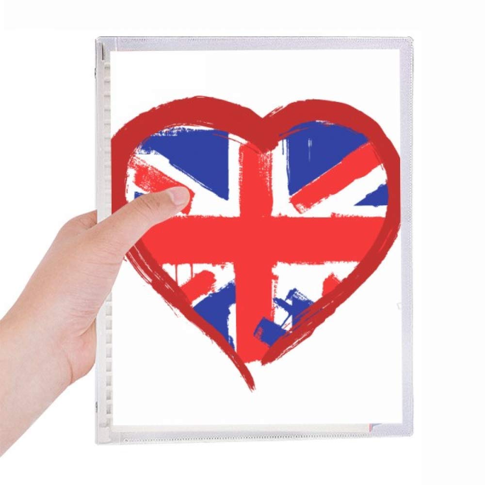 Carnet de notes à spirale Angleterre bloc-notes rechargeable ligné Love Heart UK - 5