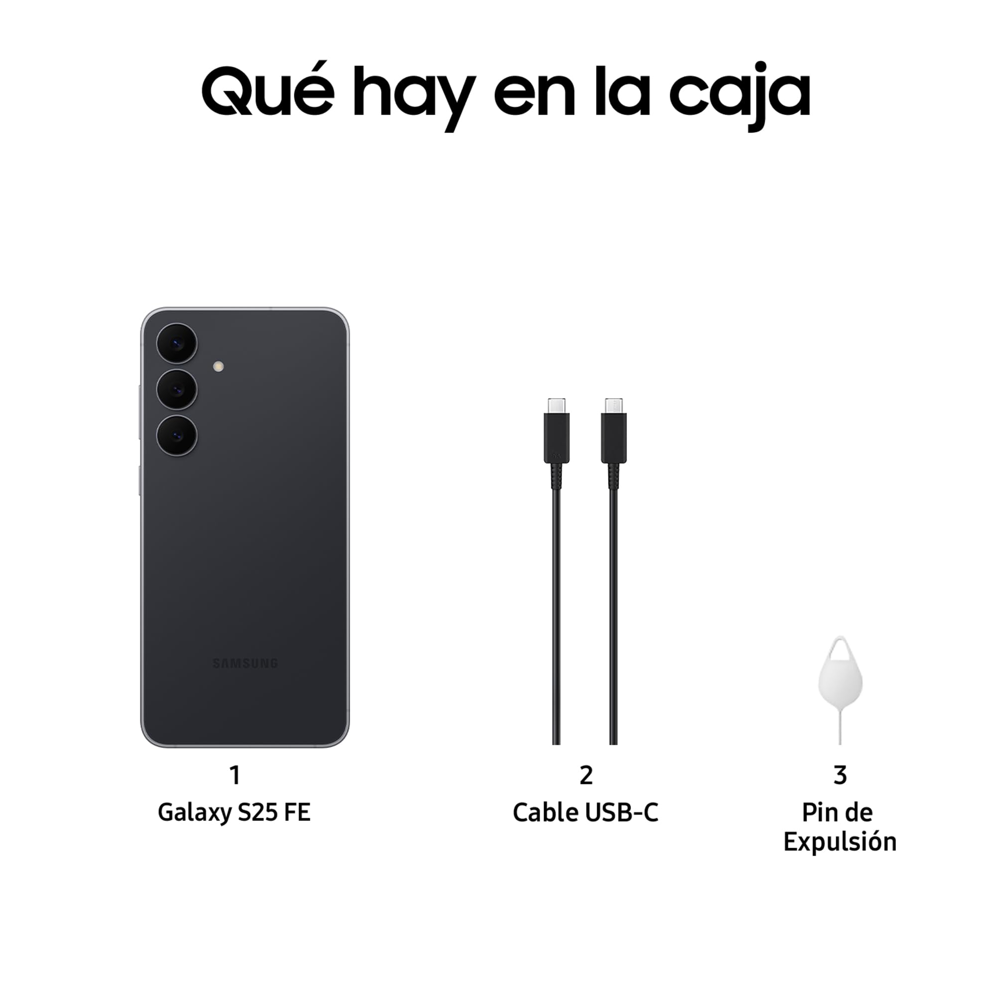 Samsung Galaxy S25 FE 512GB, Teléfono Móvil con IA, Marco Ligero 7,5mm, Pantalla FHD+ 6,7", Cámara 50MP, Exynos 2400, 8GB RAM, Garantía Fabricante 3 Años+1 Año Extra, Negro Intenso (Versión Española)