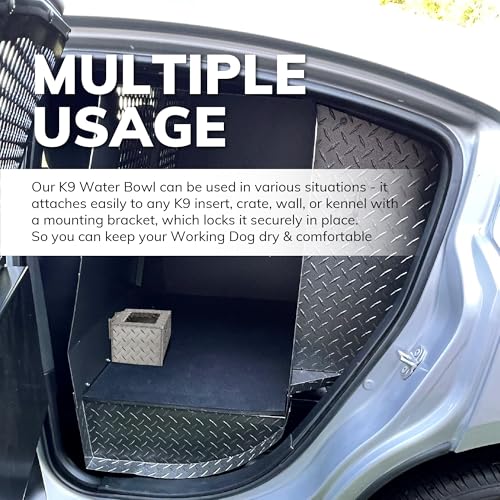 ActiveDogs Spill Proof Aluminum 1 Gallon Dog Water Bowl, Large K9 Dish w/Drain Plug, Mounting Bracket for Wall, Kennel, Crate - Aluminum - Thumbnail 7