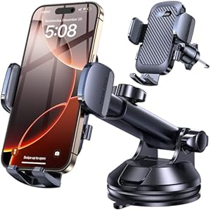 Romuto Car Phone Holder Mount【2025 Strongest Suction】 Phone Mount for Car Dash Pad Cell Phone Holders for Your Car Accessories for Women Men Dashboard/Windshield/Vent Truck Stand for iPhone Samsung