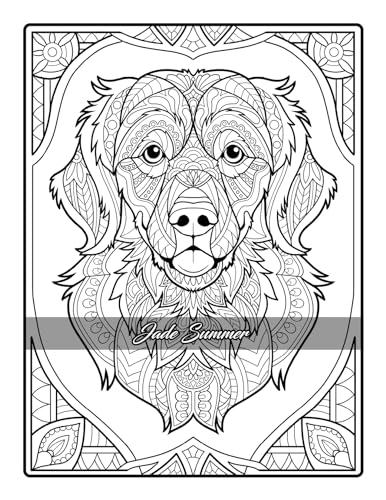 Amazing Dogs Coloring Book: Beautiful Dogs, Adorable Puppies, and Relaxing Designs for Adults and Teens - Image 48