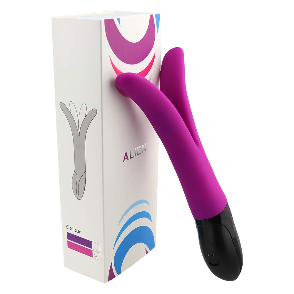 Prodotti per adulti multi-funzione di silicone clitoride G-spot vagina vibratore per le donne, silenzioso biforcuta maschio P-Enis bacchetta massaggiatore stimolare viola/rose rosso,Purple