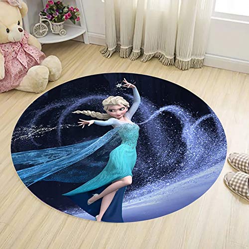 Cartoon Blau Runde Teppich Frozen Prinzessin ELSA Anna Kinder Jungen Mädchen Krabbeln Spiel Matte...