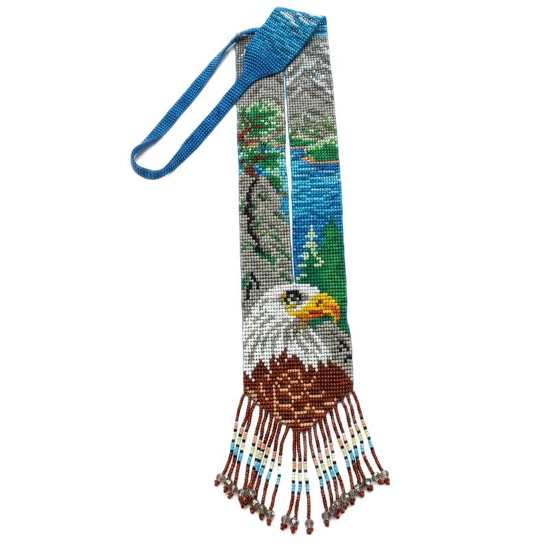 Collier ukrainien Gerdan fait main en perles de rocaille traditionnelles