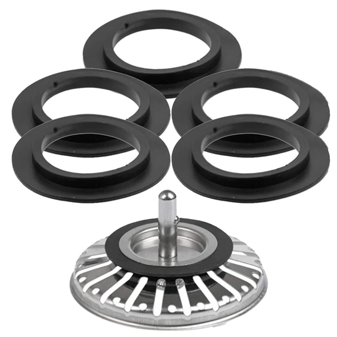 Junta Universal para Fregadero 5 Unidades con Anillo de Sellado, Accesorios de Repuesto para Cocina