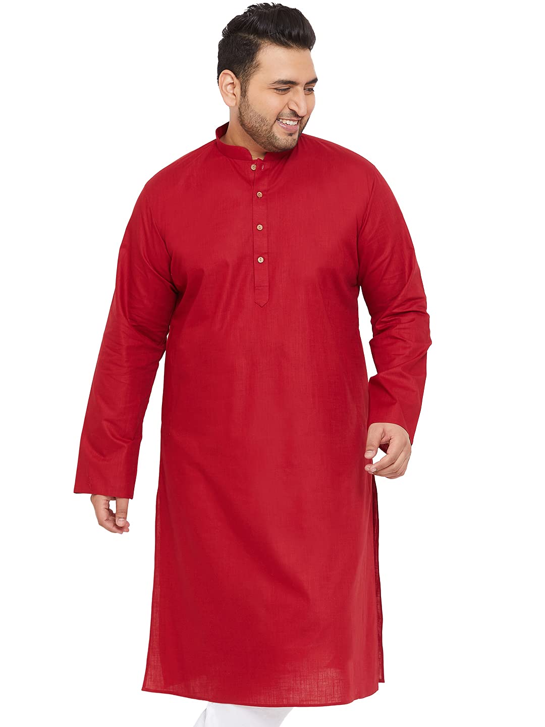 vastramay Men's Cotton Blend Regular Fit Casual Kurta-picture-42