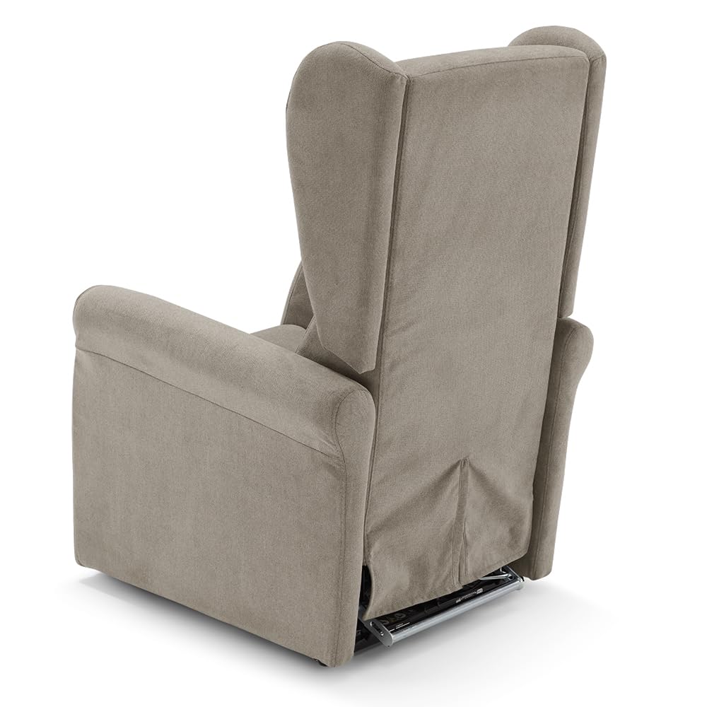 REDÒKASA Poltrona relax elettrica PISA MADE IN ITALY per anziani e disabili con kit batteria optional, 2 motori, 4 ruote, tessuto antimacchia, reclinazione e alzapersona (Senza Kit Batteria, Corda)