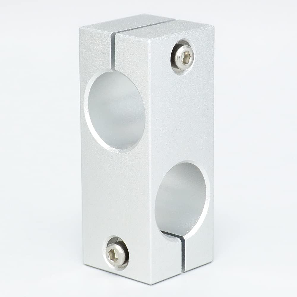 AUZHU- STD - Metric - Aluminium alloy Bracket Guide shaft supports Two-Way connector clamps Double-Hole strut clamps Tube clamp connectors Clamp mountings Column clamp Fixture Size: D50 mm - K50 mm