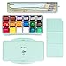 Produktbild Arrtx Gouache Farben Malset, 18 Farben x 30 ml Gouache Paint Set mit 10 St¨¹ck Pinsel, einzigartiges Gelee Design mit tragbarer Gouache, perfekt f¨¹r Ol- und Acrylmalerei (Mintgrun)