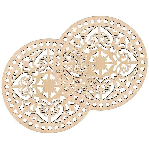 ERINGOGO 2Pcs Wooden Basket Bottom for Crochet Bag Weaving Bases with Smooth Surface for Crafting Unique Baskets and Home Decor