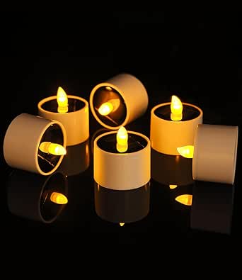 Bougies Solaires étanches Darryy - Lot De 6, Flamme Vacillante LED, Pour Jardin, Terrasse, Soirées Et Fêtes
