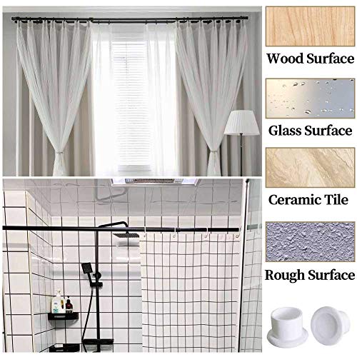 Room Divider Tension Curtain Rod For Windows 141 to 161 Inch Extra Long Tension Rods Outdoor Curtain Rod,Adjustable Spring Window Curtain Tension Rod Pressure Extendable Curtain Rod,White - Thumbnail 6
