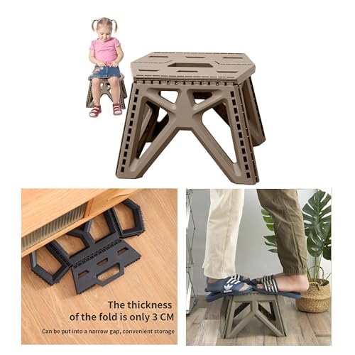 Image of Sevia Folding Step Stool, Heavy Duty Foldable Stool for Adults, Premium Portable Collapsible Plastic Step Stool, Non Slip Folding Stools for Kitchen Bathroom Bedroom