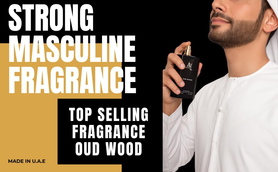 Oud Wood Perfume - Eau de Parfum 100 ml (3.4 Oz) Long Lasting Bold Men Perfume, Floral Woody Scent Arabian Cologne. Notes: Cardamom, Pink Pepper, Patchouli, Amber, Oud - Image 6