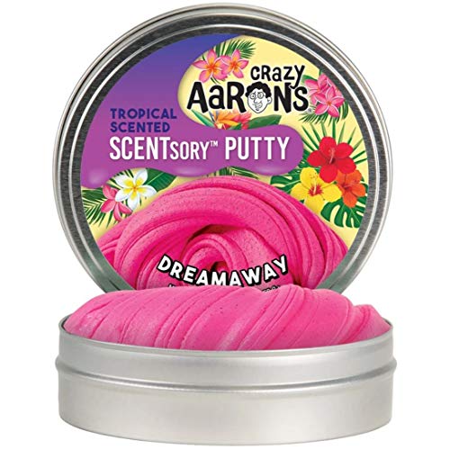 Crazy Aaron's SCENTsory Scented Thinking Putty, Dreamaway, 2.75" Tin - Tropical Fruit Scented Pink Putty Toy- Fluffy Texture, Never Dries Out