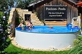 Poolzon Stahlwandbecken Komplettset Fun-Zon 4,00 x 1,20m Rundpool, Aufstellbecken, Stahlmantel 0,6mm Stärke und Einhängfolie 0,6 mm Stärke