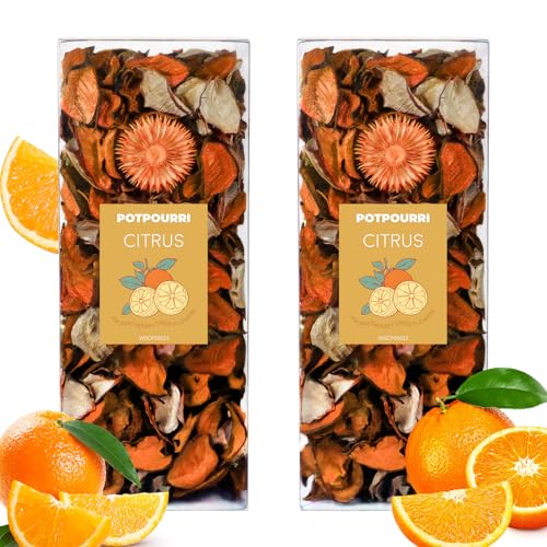 SCENTORINI Potpourri Bags, Citrus Scent, Potpourri Vase Filler, 10.44 oz, 2 Pack Home Fragrance Dried Flower, Bowl Fillers for Home Bathroom Coastal Decor