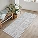 Produktbild artyrugs Waschbarer Teppich, 60x240cm, 75% Recycelte Baumwolle, Kurzer Flor, rutschfeste Rückseite, Fusselt Nicht, Teppiche für Schlafzimmer, Küche, Flur, Büro, Creme & Schwarze Tinte