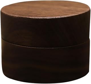 Wooden Ring Box Two Slot Coffee Wood Organizer with Magnet | Classic Fashionable Elegance, Convenient Ring Storage and Display, Protects Jewelry, Small Gift for Proposal