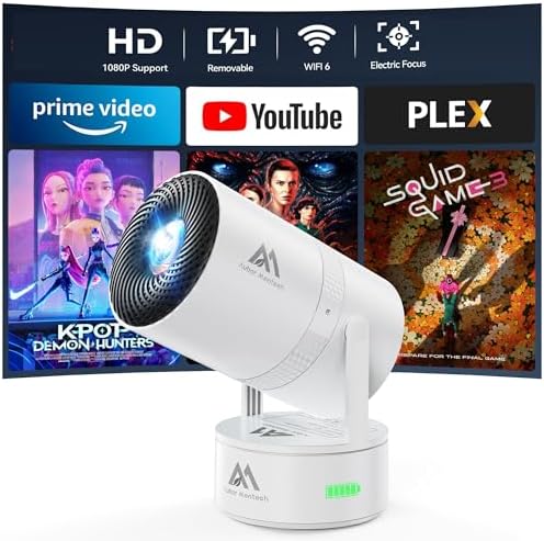 Amazon.com: [270°Mount/Battery Powered/Built-in APPs] Projector with ...