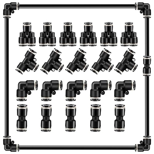 Utah Pneumatic 1/4 Push To Connect Fittings Tee Air Line Fittings Quick Connect Air Hose Pneumatic Fittings(1/4 Inch Tee 5 Pack) by utah pneumatic - Image 2