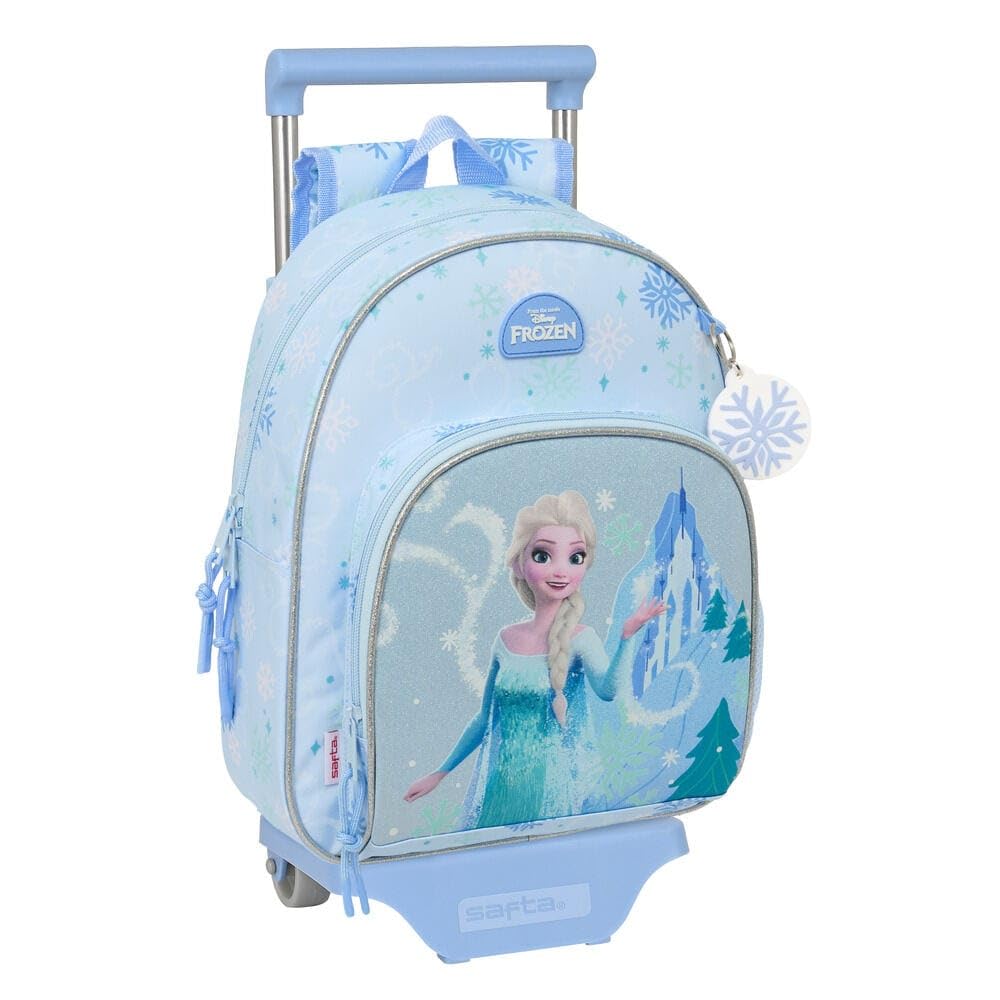 Safta - Zaini per la scuola con ruote rimovibili Disney Frozen, carrello porta zaino integrato, spallacci ergonomici e imbottiti, tasca frontale e portabottiglie, zaino da ragazza, misure 28 x 10 x 34