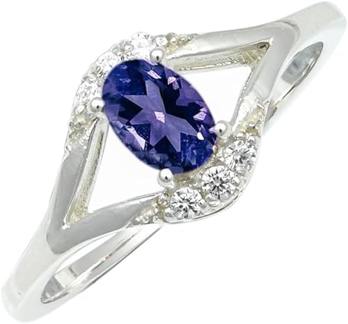 SILVERNROCK Tanzanite Lab Grown Gemstone Silver plated Medit