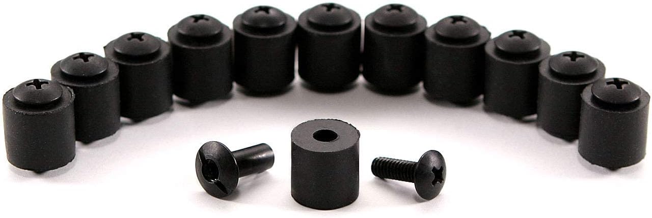 [12 Pack] HolsterSmith Holster Retention Assemblies - Black Chicago Screw Slotted Post Truss Head Design - (3/8, 1/2, 5/8 Inch) - for KYDEX 1-Piece Foldover & Taco-Style Holsters