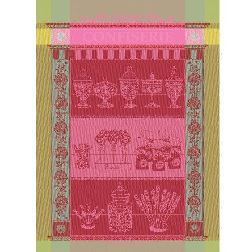 Garnier Thiebaut 100% two-ply twisted cotton Confiserie Guimauve Kitchen Towel, 22 by 30-Inch, Mauve, Made in France