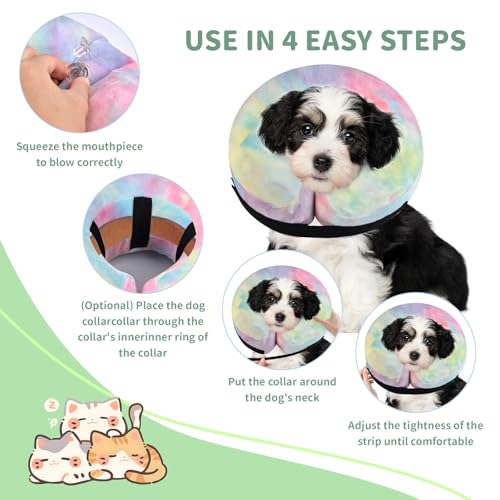 Image of Inflatable Dog Recovery Collar, Dog Cone Collar for After Surgery, Prevent Dogs from Biting & Scratching Wound E-Collars to Help with Healing Soft Pet Recovery Collar Does