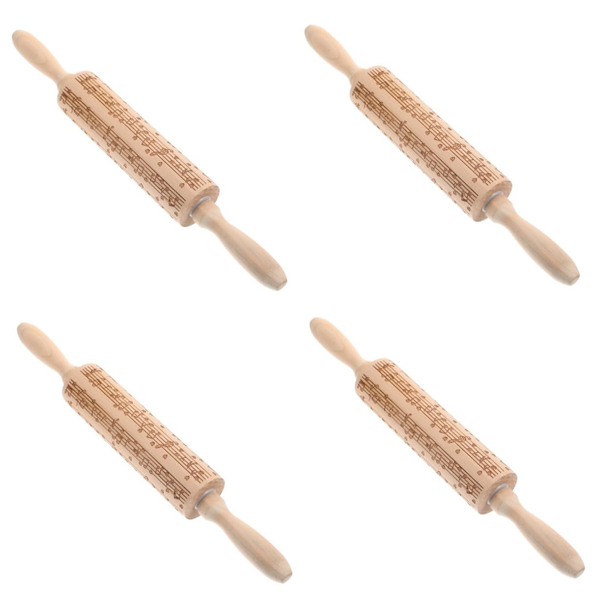 Alipis 4 Rodillos Tallados Para Pasta Rodillo Para Galletas Rodillo De Cocina Rodillo De Fondant Rodillo De Cocina Rodillo De Arcilla Estampador De Galletas Rodillo Multiusos