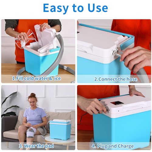 Ice Machine for Knee After Surgery, Whisper-Quiet Cold Therapy System with Remote Control, Programmable Timer, Cryotherapy for Ankle, Shoulder, Lumbar, Knee Pain Relief, Full Coverage Compression Pad - Image 5