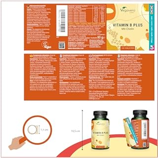 VITAMINA B Complex Alto Dosaggio | B1, B2, B3, B5, B6, B7 (Biotina), B9 (Acido Folico), B12 + Colina | Prodotto in Germania | Vegan e Certificato in Laboratorio | Vegavero®