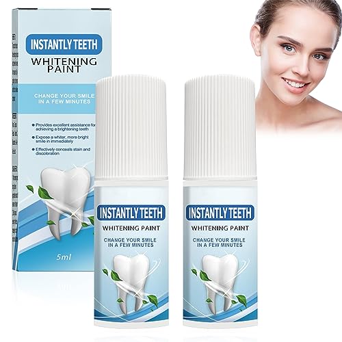 Vernice per denti, Smalto per denti per la pulizia dell'alito e l'igiene orale per ottenere istantaneamente un sorriso splendente, 2 pz.